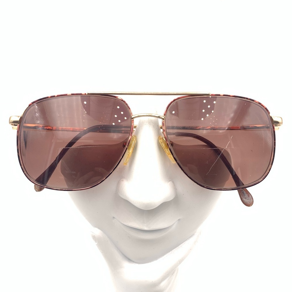 Vintage Berdel Brown Gold Aviator Sunglasses Frames Tony